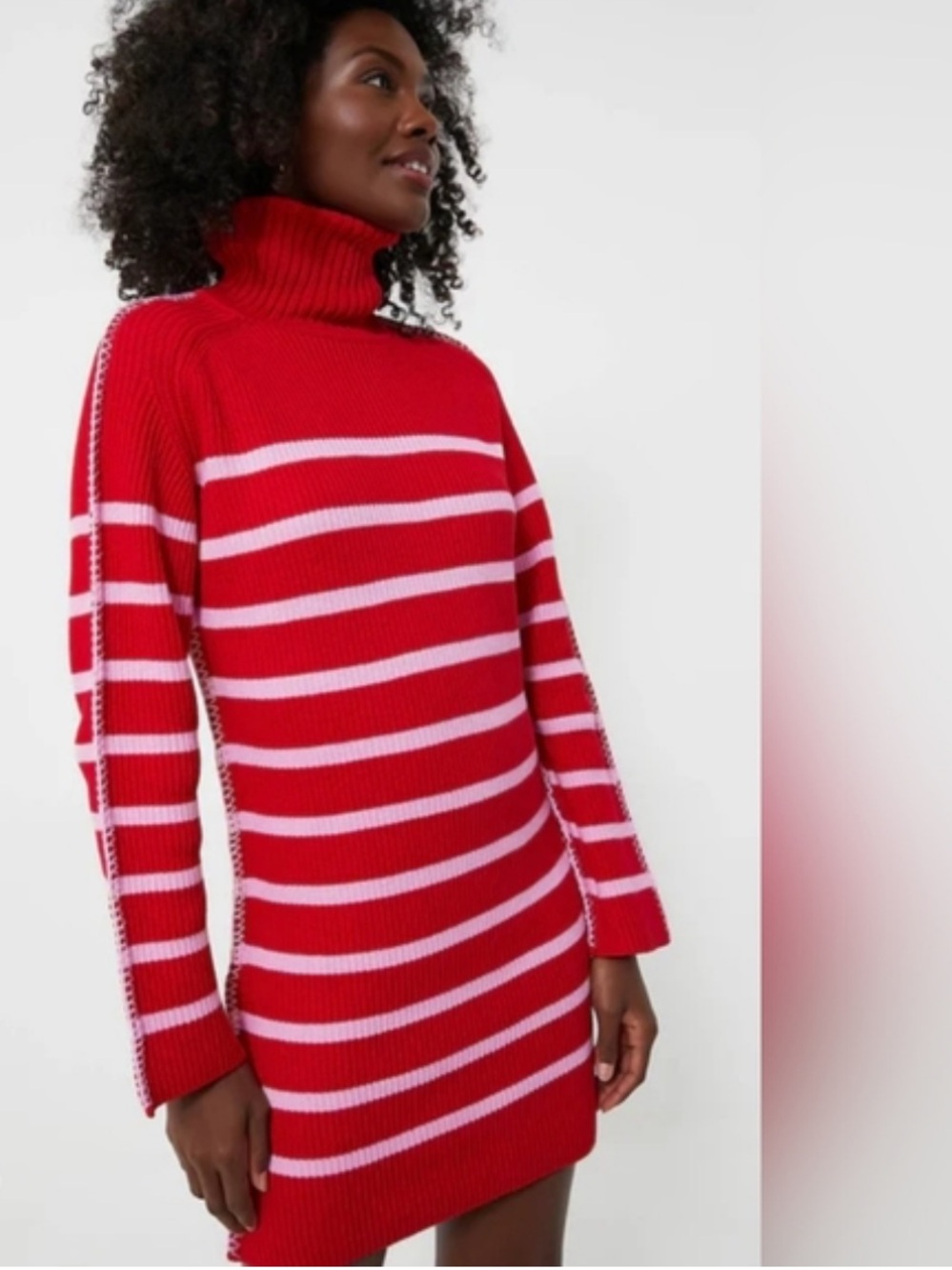 Hyacinth House Red & Pink M Striped Sweater Dress